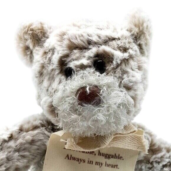Demdaco Giving Bear Plush Brown White 9" Always in my Heart Mottled Frosted - Picture 2 of 12